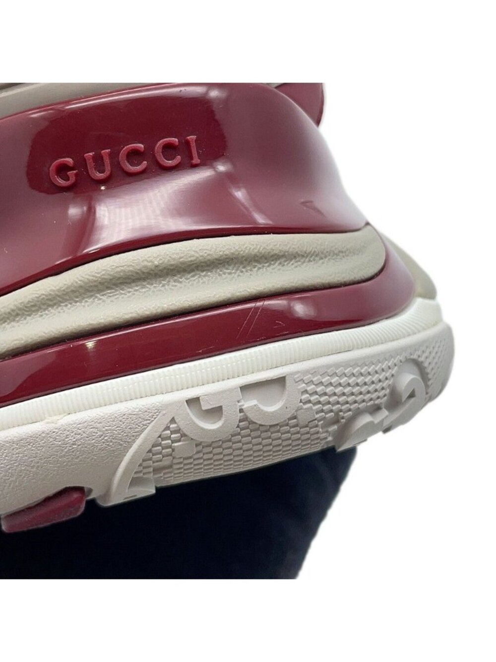 Gucci Sneakers 2.0 Mesh Leather Interlocking GG 7 Wine Red - Picture 6 of 10